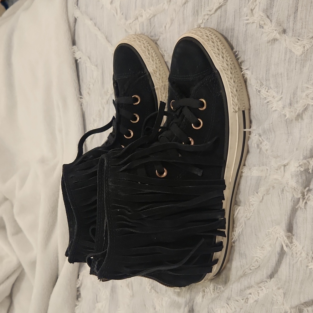 Converse Black Fringe High-Top Women's Shoes size 7!
